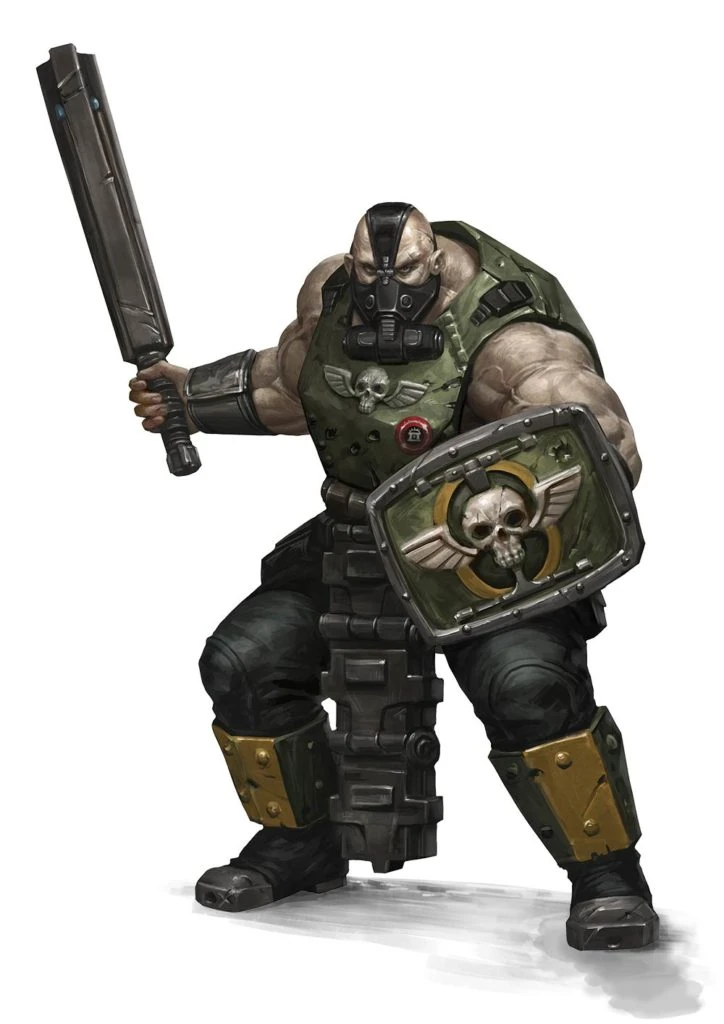 Un Ogryn servant dans l'astra militarum