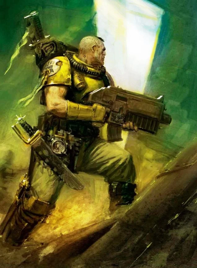 Un Scout Space Marine du chapitre des ImpérialFists