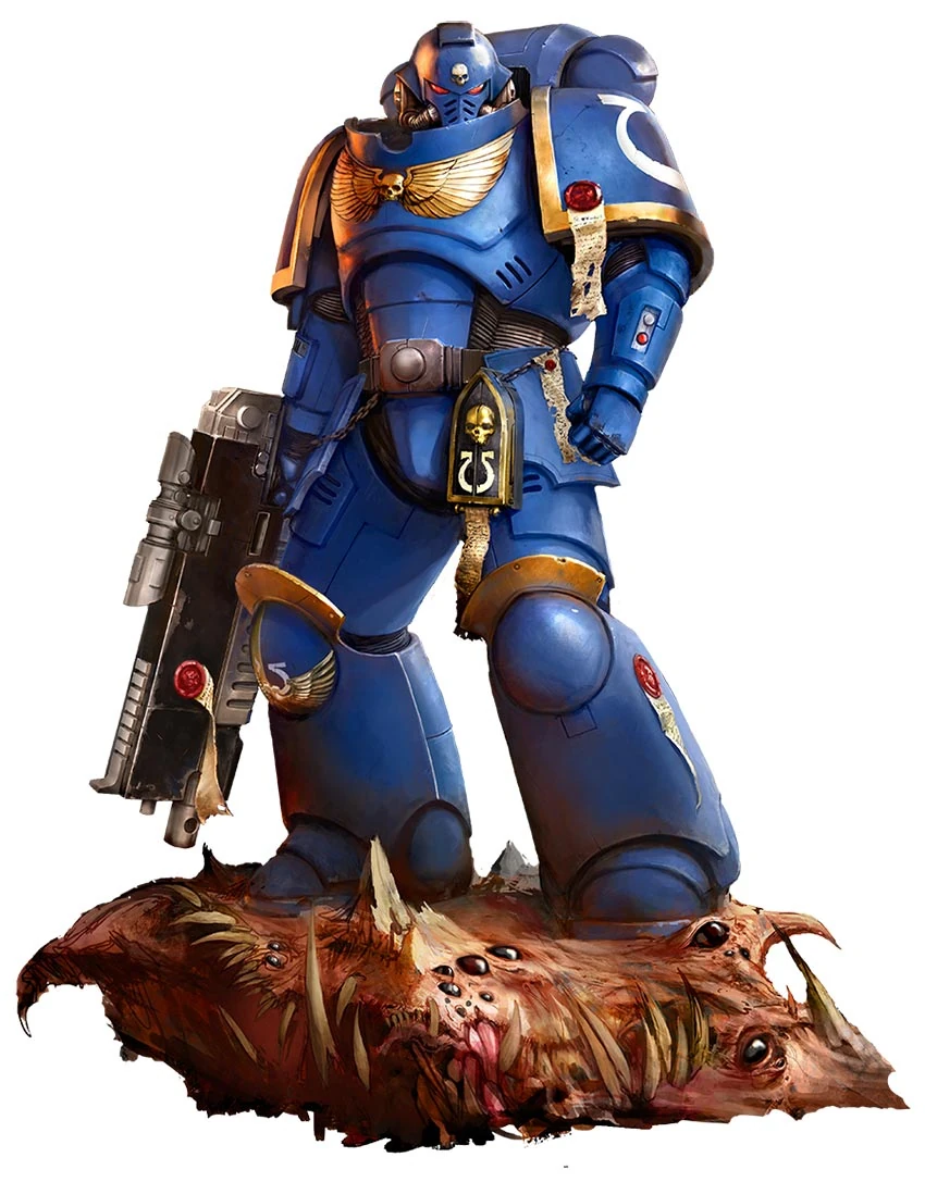 Un Intercessor SpaceMarine du chapitre des UltraMarines